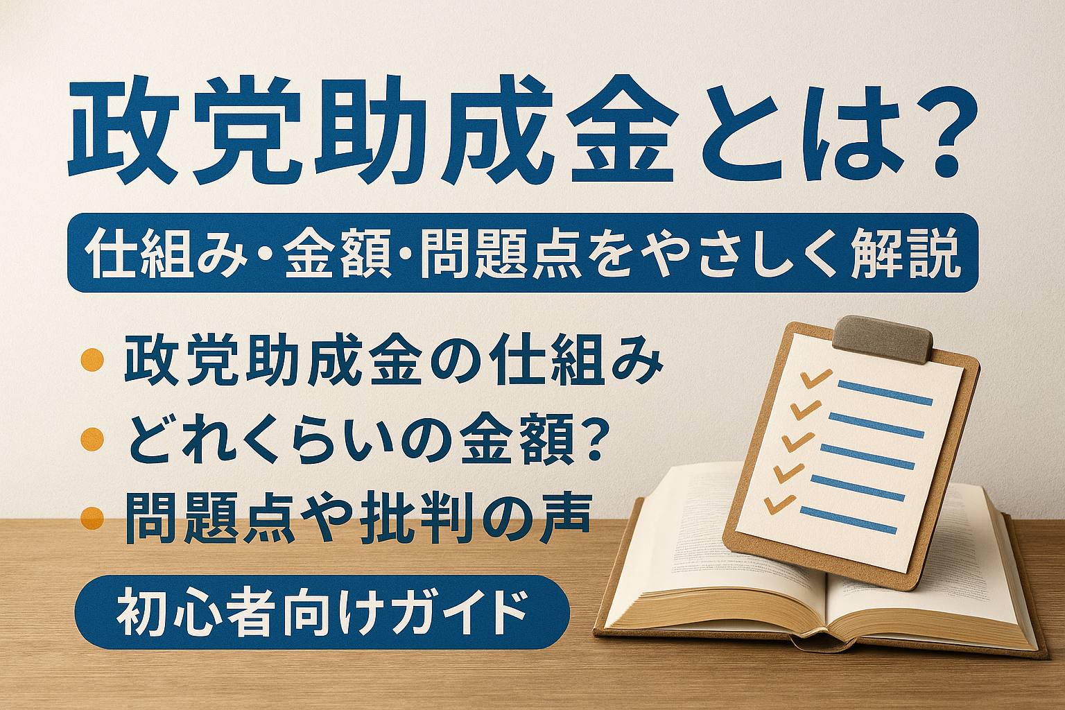 政党助成金とは？仕組み・金額・問題点をわかりやすく解説